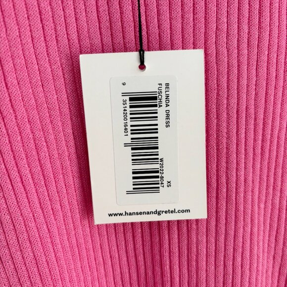 Hansen & Gretel Dress Belinda Pink Fuschia Knit Strap Midi Halter Long Straps XS - Picture 10 of 14
